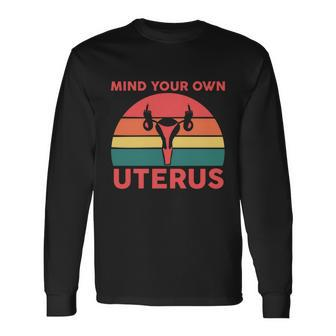 Uterus Shows Middle Finger Feminist Feminism Long Sleeve T-Shirt - Monsterry UK