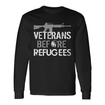 Veterans Before Refugees Tshirt Long Sleeve T-Shirt - Monsterry DE