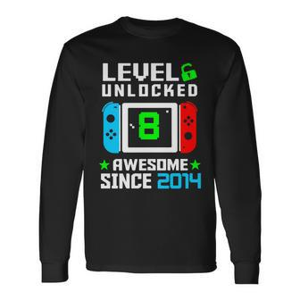 Video Game Level 8 Unlocked 8Th Birthday Long Sleeve T-Shirt - Monsterry DE