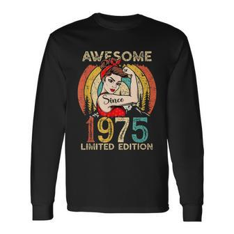 Vintage 1975 Birthday 47 Year Old Birthday Long Sleeve T-Shirt - Monsterry UK