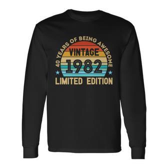 Vintage 1982 Almost All Original Parts Retro 40Th Birthday Long Sleeve T-Shirt - Monsterry