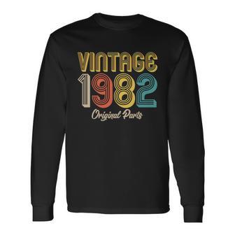 Vintage 1982 Original Parts 40Th Birthday V2 Long Sleeve T-Shirt - Monsterry