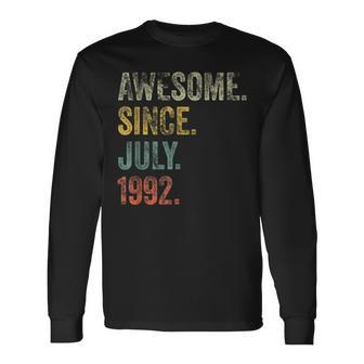 Vintage 1992 30Th Birthday Awesome Since July 1992 Long Sleeve T-Shirt - Seseable