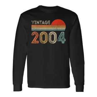 Vintage 2004 Made In 2004 18Th Birthday 18 Year Old Men Women Long Sleeve T-Shirt T-shirt Graphic Print - Thegiftio UK