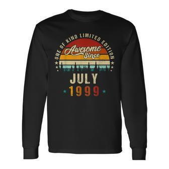 Vintage 23Th Birthday Awesome Since July 1999 Epic Legend Long Sleeve T-Shirt - Seseable