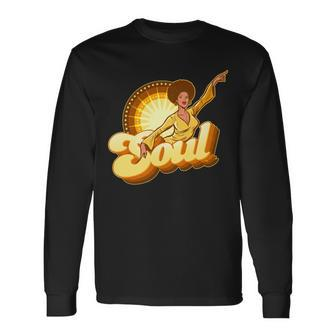 Vintage Afro Soul Retro 70S Tshirt Long Sleeve T-Shirt - Monsterry CA