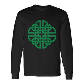 Vintage Celtic Knot Shield St Patricks Day Long Sleeve T-Shirt - Thegiftio UK