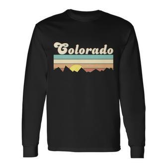 Vintage Colorado Mountain Sunset Long Sleeve T-Shirt - Monsterry DE