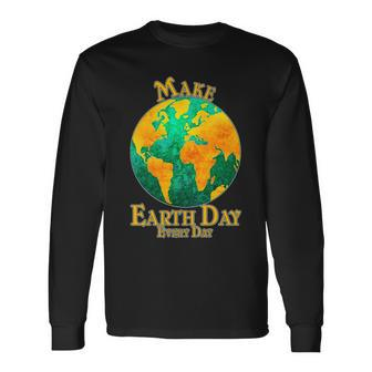 Vintage Make Earth Day Every Day V2 Long Sleeve T-Shirt - Monsterry