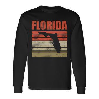 Vintage Florida State Map Long Sleeve T-Shirt - Monsterry AU