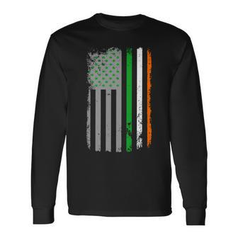Vintage Irish American Flag Long Sleeve T-Shirt - Monsterry