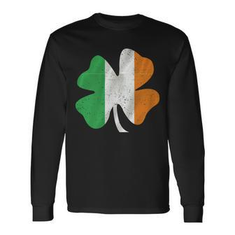 Vintage Irish Cover Ireland Flag Tshirt Long Sleeve T-Shirt - Monsterry