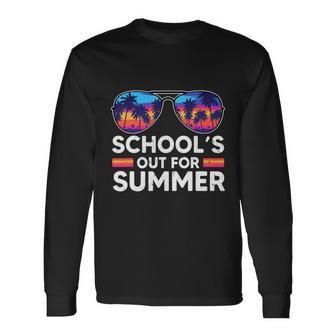 Vintage Last Day Of School Schools Out For Summer Teacher V2 Long Sleeve T-Shirt - Thegiftio UK