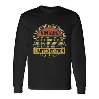 Vintage Made In 1972 50 Year Old Retro 50Th Birthday Long Sleeve T-Shirt - Monsterry DE