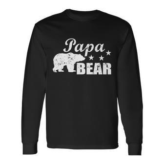 Vintage Papa Bear V2 Long Sleeve T-Shirt - Monsterry