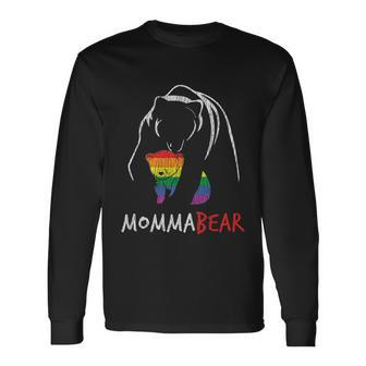 Vintage Rainbow Mama Bear Hug Love Support Parent Pride Lgbt Long Sleeve T-Shirt - Thegiftio UK
