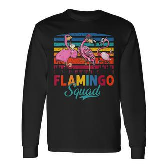 Vintage Retro Flamingo Squad Flamingo Wearing Sunglasses 1 Long Sleeve T-Shirt - Thegiftio UK