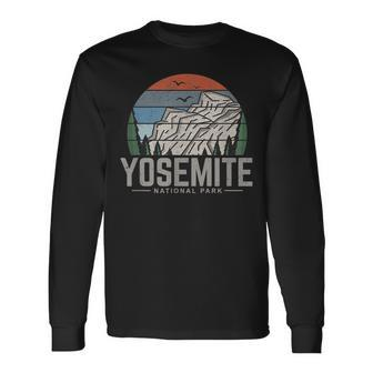Vintage Retro Yosemite National Park Hiking V2 Long Sleeve T-Shirt - Seseable
