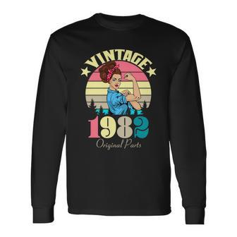 Vintage Rosie The Riveter 1982 Original Parts 40Th Birthday Long Sleeve T-Shirt - Monsterry