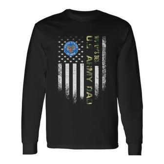 Vintage Usa American Flag Worlds Best Us Army Veteran Dad Long Sleeve T-Shirt - Thegiftio UK