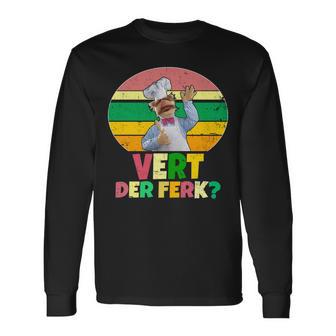 Vintage Vert Der Ferk Retro Swedish Chef Long Sleeve T-Shirt - Monsterry