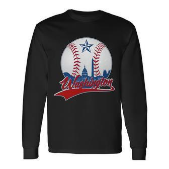 Washington Baseball Vintage Style Fan Long Sleeve T-Shirt - Monsterry UK