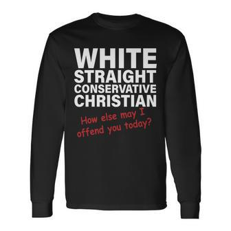 White Straight Conservative Christian V2 Long Sleeve T-Shirt - Monsterry DE