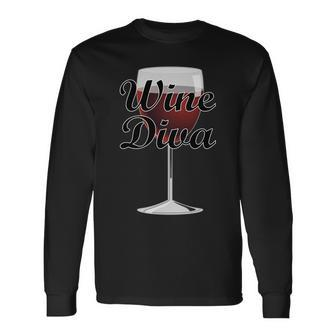 Wine Diva Long Sleeve T-Shirt - Monsterry
