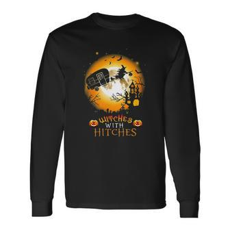 Witches With Hitches Camping Halloween Men Women Long Sleeve T-Shirt T-shirt Graphic Print - Thegiftio UK