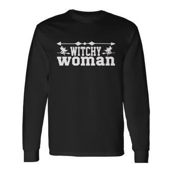 Witchy Woman Halloween Quote Long Sleeve T-Shirt - Monsterry CA