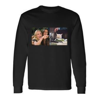 Woman Yelling At Cat Meme Long Sleeve T-Shirt - Thegiftio UK
