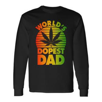 Worlds Dopest Dad Tshirt Long Sleeve T-Shirt - Monsterry