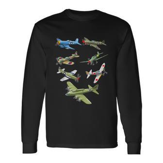 Ww2 Warbirds Warplanes P51 Mustang Spitfire Stuka Tshirt Long Sleeve T-Shirt - Monsterry DE