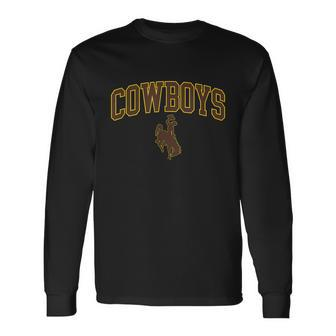 Wyoming Cowboys Apparel Cowboys Arch & Logo Long Sleeve T-Shirt - Monsterry UK