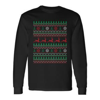 Xmas Christmas Ugly Christmas Sweater Long Sleeve T-Shirt - Thegiftio UK