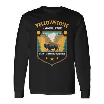 Yellowstone National Par K- Mountain Geyser Long Sleeve T-Shirt - Seseable