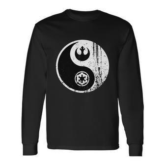 Yin Yang Rebel Alliance Galactic Empire Star Geek Nerd Long Sleeve T-Shirt - Monsterry