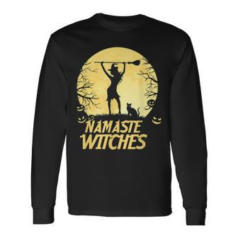 Yoga Namaste Witches Halloween Custome Men Women Long Sleeve T-Shirt T-shirt Graphic Print - Thegiftio UK