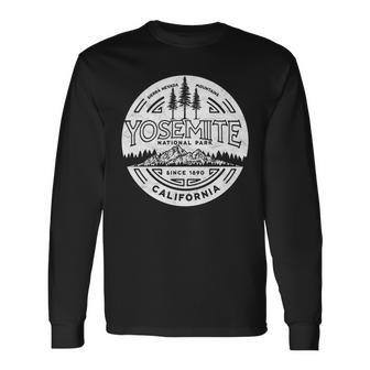 Yosemite National Park Distressed Minimalist Long Sleeve T-Shirt - Seseable