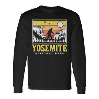 Yosemite National Park Us Bigfoot Sasquatch Yeti Long Sleeve T-Shirt | Seseable CA