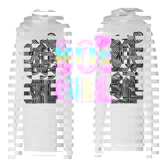 80S Girl Birthday Party Costume Retro Vintage Women V2 Long Sleeve T-Shirt - Seseable