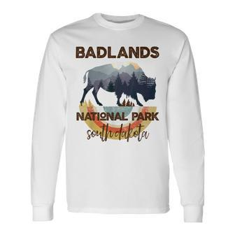 Badlands National Park Vintage South Dakota Yellowstone Long Sleeve T-Shirt - Seseable