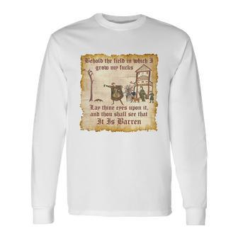 Behold The Field Medieval Dank Meme Long Sleeve T-Shirt - Monsterry DE
