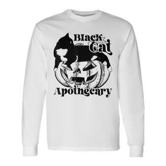 Black Cat Apothecary Cat Witch Pumpkin Halloween Costume V2 Long Sleeve T-Shirt - Seseable