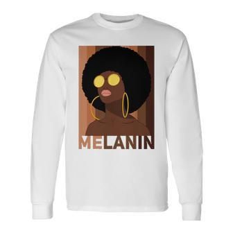 Black Pride History Month Apparel African American Afro Lady Long Sleeve T-Shirt - Thegiftio