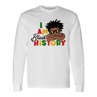 I Am Black History For Boys Black History Month Long Sleeve T-Shirt - Thegiftio UK