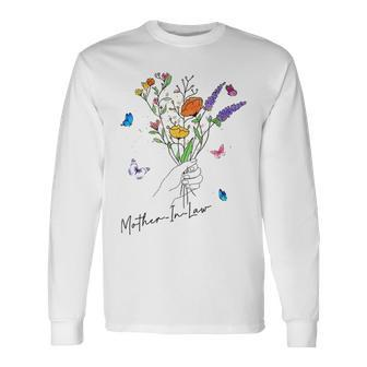 Blessed Mother-In-Law Flowers Floral Long Sleeve T-Shirt - Thegiftio UK