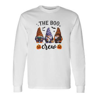 The Boo Crew Gnomes Halloween Pumpkins Long Sleeve T-Shirt - Seseable