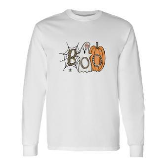 Boo Crew Halloween Pumpkin Party Long Sleeve T-Shirt - Seseable