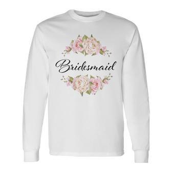 Bride Squad Bachelorette Party Bridal Shower Bridesmaid V2 Long Sleeve T-Shirt - Seseable